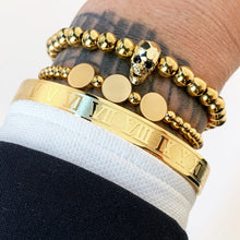 Load image into Gallery viewer, luxury Gold Bracelet Men Crown skull heart Pave CZ Zircon Stainless Steel Beads Braided Braiding Bracelet gold Luxury Jewelry
