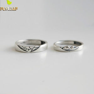 Sea Kuwata Real 925 Sterling Silver Rings For Women Fine Jewelry Open Ring Men Couples Gift High Quality Flyleaf Handmade