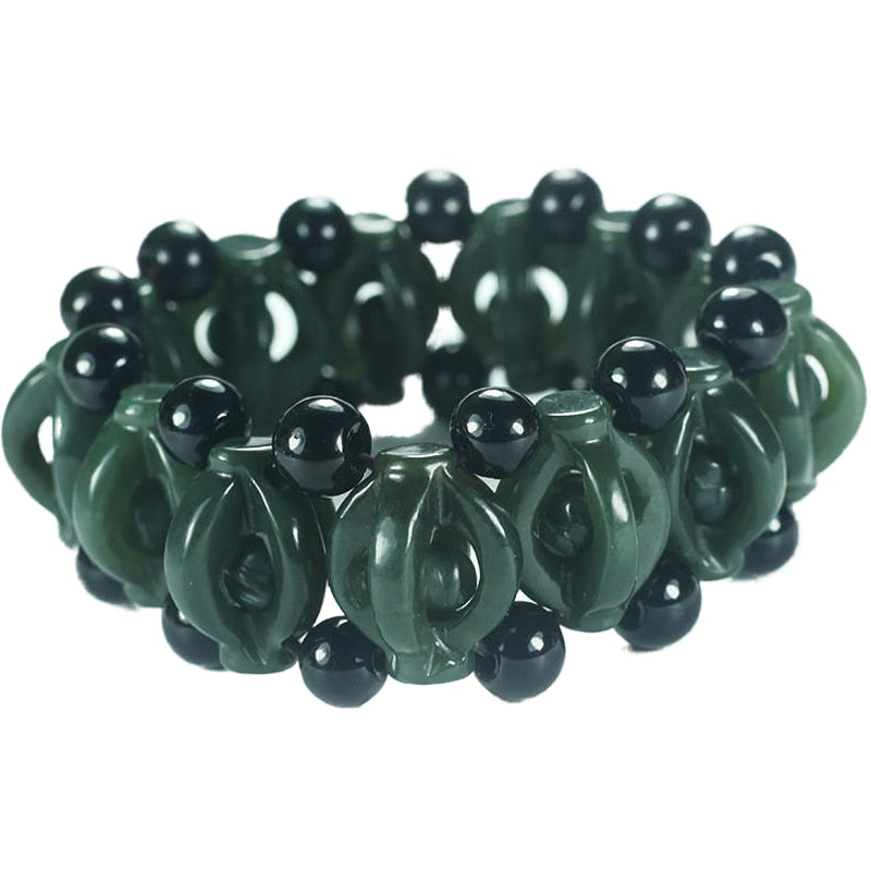 2019 NEW Natural Hetian jade hollow beads bracelet vintage lucky jade bracelet men's jewelry gifts