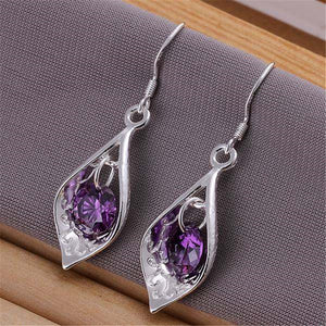 silver color nice crystal jewelry earring Women lady wedding party cute nice earrings hot selling fashion jewelry E207