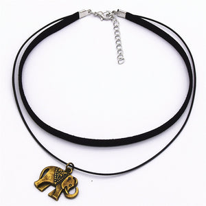 Hot Fashion Black Velvet Leather Retro Triangle Pendant Maxi Statement Multilayer Chokers Necklace Women 2019 Torques Jewelry