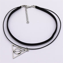 Load image into Gallery viewer, Hot Fashion Black Velvet Leather Retro Triangle Pendant Maxi Statement Multilayer Chokers Necklace Women 2019 Torques Jewelry
