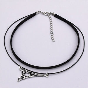 Hot Fashion Black Velvet Leather Retro Triangle Pendant Maxi Statement Multilayer Chokers Necklace Women 2019 Torques Jewelry