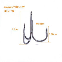 Load image into Gallery viewer, 100pcs Sharp Anchor Hook Size 2#-3/0# Sea Fishing Hooks Treble Hook Triple Hooks For Fishing Anzol De Pesca Catfish
