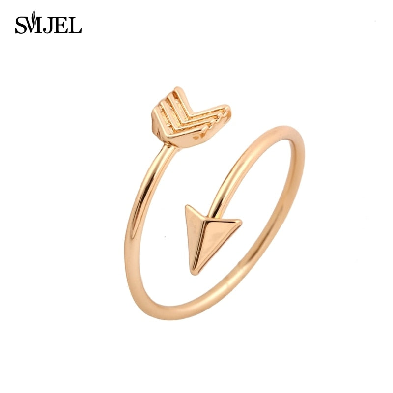 SMJEL  10 PCS/lot-R008 Wholesale Vintage Punk Arrow Knuckle Rings Femme Unique Adjustable Ring Men Cool Gifts