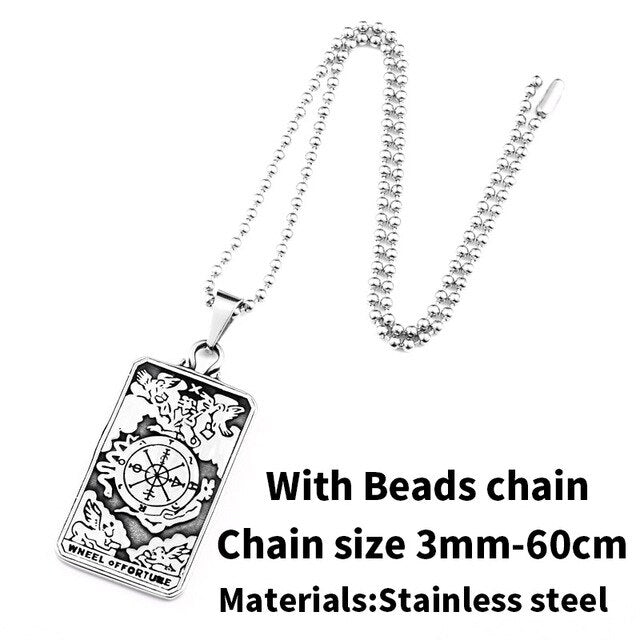 Beier 316L stainless steel Men vintage Tarot Card pendant necklaces trendy chain fashion necklace men jewelry  LP219