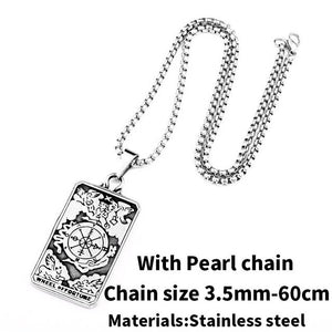 Beier 316L stainless steel Men vintage Tarot Card pendant necklaces trendy chain fashion necklace men jewelry  LP219