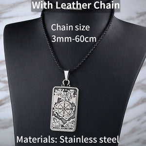 Beier 316L stainless steel Men vintage Tarot Card pendant necklaces trendy chain fashion necklace men jewelry  LP219