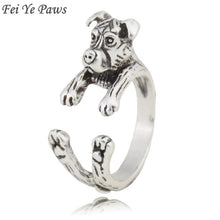 Load image into Gallery viewer, Fei Ye Paws Viking Boho Pit Bull Wrap Dog Ring For Women  Floopy Ears Pitbull Staffordshire Bull Animal Rings Men Girls Gifts
