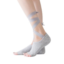 Load image into Gallery viewer, Women&#39;s High Quality Bandage Yoga Socks Anti Slip Quick-Dry   Pilates Ballet Socks Good Satch Cotton Yoga Socks
