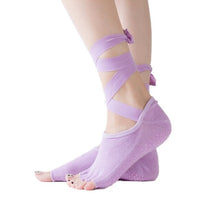 Load image into Gallery viewer, Women&#39;s High Quality Bandage Yoga Socks Anti Slip Quick-Dry   Pilates Ballet Socks Good Satch Cotton Yoga Socks
