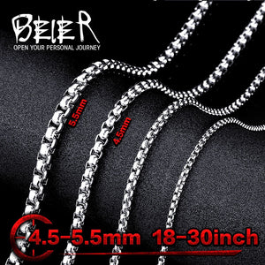 Beier stainless steel necklace twist 2.5mm-5.5mm trendy chain necklace boy man necklace chain Silver Color BN1010