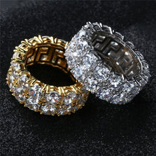 Load image into Gallery viewer, Men&#39;s Bling Hip Hop Iced Out Gold Color Stone Rhinestone Cz Ring Luxury  Ring Mens Fashion Finger Ring Dropshipping
