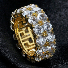 Load image into Gallery viewer, Men&#39;s Bling Hip Hop Iced Out Gold Color Stone Rhinestone Cz Ring Luxury  Ring Mens Fashion Finger Ring Dropshipping
